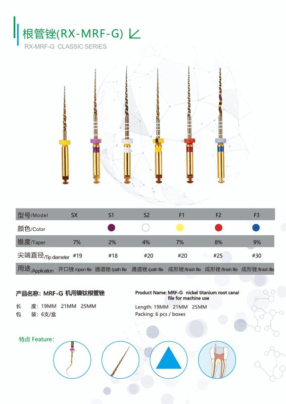 RX-MRF-G MRF-G Nickel-Titanium Rotary Files