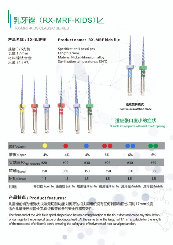 RX-MRF-KIDS Paediatric Rotary Files
