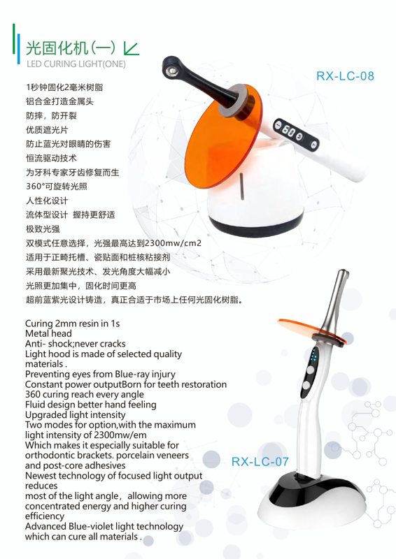 RX-LC-07 LED Curing Lights 07 and 08