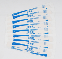 Tongue depressor, paper-plastic packaging